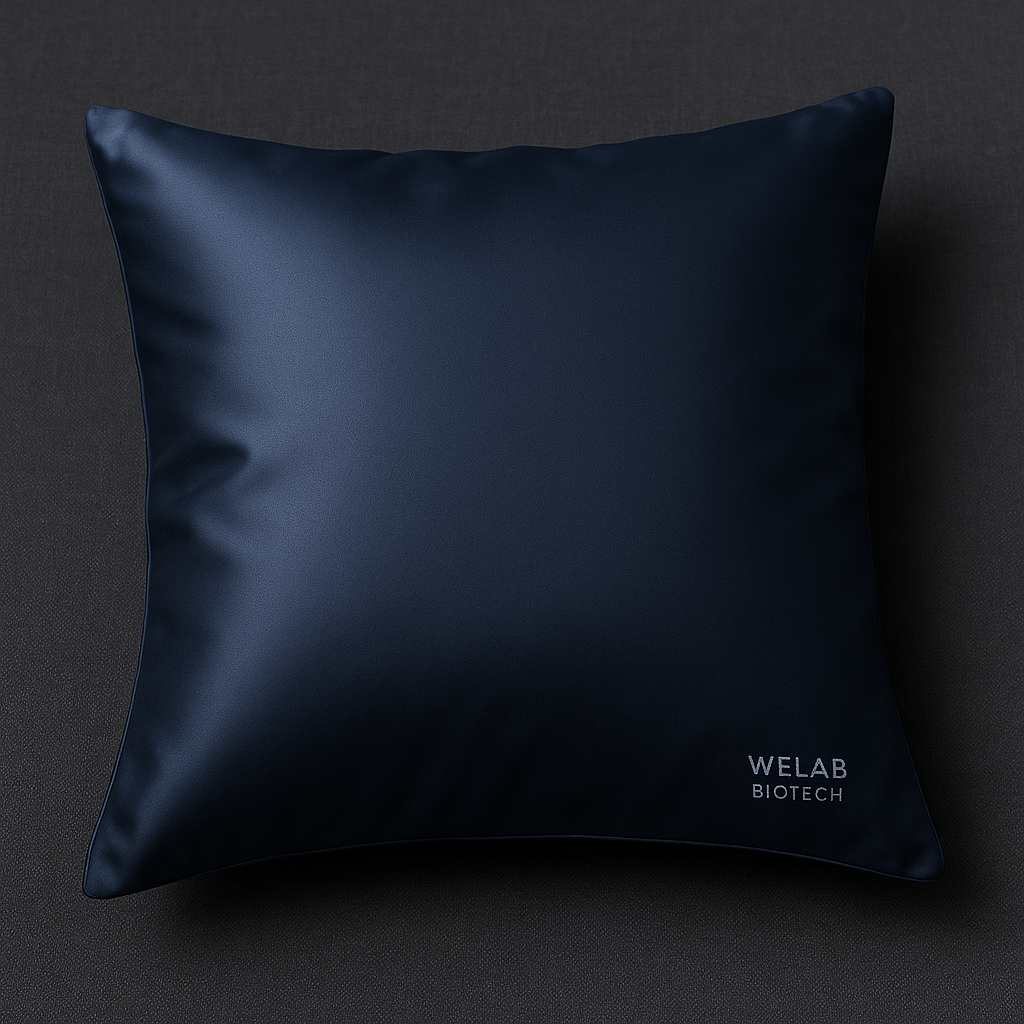 WELAB Silk Pillowcase in Deep Navy — 100% Mulberry Silk, protects hair from breakage and frizz